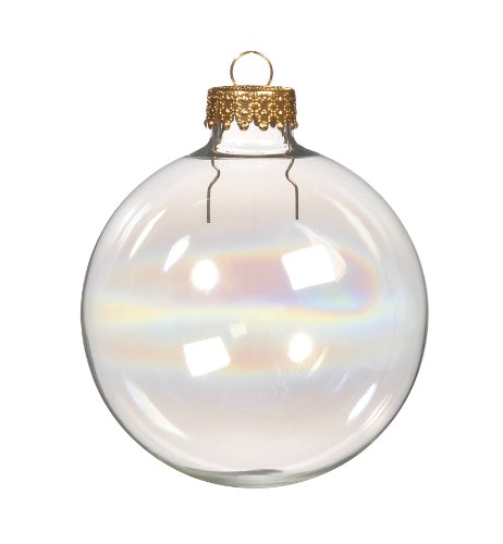 Darice 2611-80 70mm Iris Clear Glass Ball Ornaments , Pack of 6