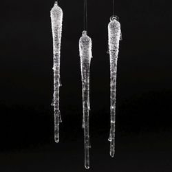 Kurt Adler 6-Piece Glass Icicle Ornament Box Set, 6.69-Inch