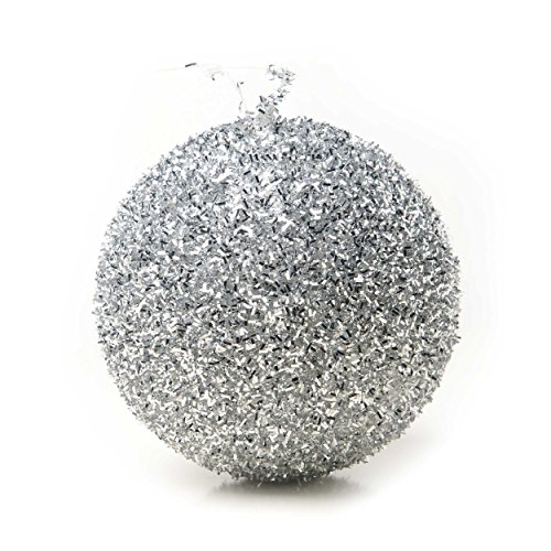 Sage & Co Silver Eyelash Glitter Ball Christmas Ornament