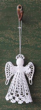 5.5″ Cotton Crochet Angel Ornament