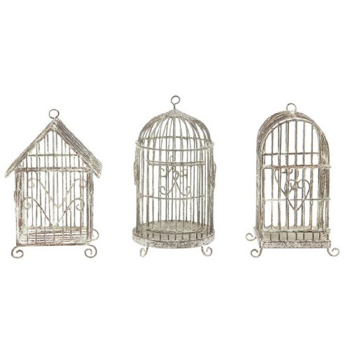 Creative Co-op 5″H Mini Metal Wire Hanging Bird Cages – Set of Three