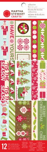 Martha Stewart Crafts Peppermint Winter Adhesive Border Pad for Scrapbooks