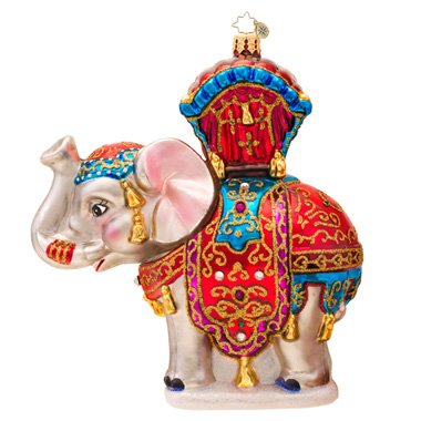 Christopher Radko Bombay Dreams Elephant Glass Christmas Ornament 2014