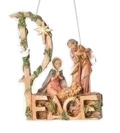 5.5″ Fontanini “Peace” with Holy Family Religious Christmas Nativity Ornament