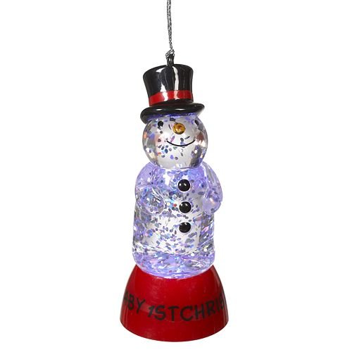 St. Nicholas Square Lighted Baby’s 1st Christmas Snowman Ornament