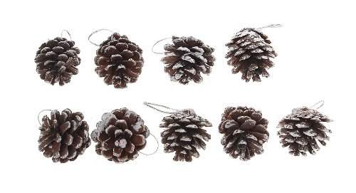Festive Pinecones Design Christmas Tree Decorations Hanging Ornaments (9-Pack)-9-Pack – (Premium Quality)