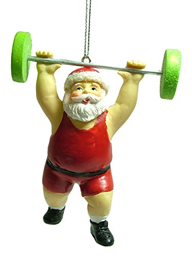 Midwest Santa Weightlifter Gym Exercise Competition Christmas Tree Ornament