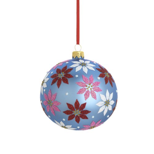 Reed & Barton Poinsettia Ball Christmas Ornament, 4-Inch