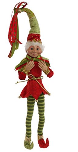RAZ Imports – Christmas – 20″ Posable Elf – Green Hat