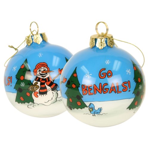 Blown Glass Hand Painted Sports Christmas Ornaments – Cincinnati Bengals