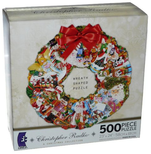 Christopher Radko 500 Piece Puzzle – Wreath Shaped Puzzle