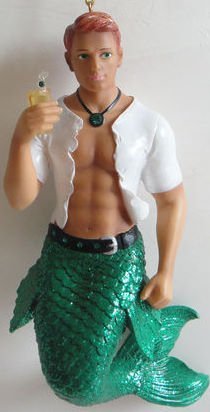 December Diamonds Scotch is a Handsome Young Irish Merman with Red Hair, Green Eyes, Green Jeweled Pendant & Green Belt Rhinestones . Scotch is Holding his Favorite Cocktail. He wears an open white shirt revealing a beautiful Hard Body with 6 pack Abs. The Absolute Perfect Date for St. Patrick’s Day…or any Day! He is a Hottie!!! Scotch is a Handpainted & Gift Boxed Limited Edition.