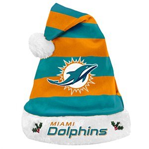 Miami Dolphins Striped Santa Hat