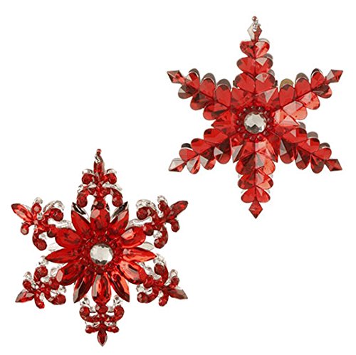 RAZ Imports – 5″ Jeweled Snowflake Ornaments – Set of 2