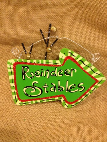 Reindeer Stables & Santa’s Workshop Arrow Signs for Christmas -Set of 2