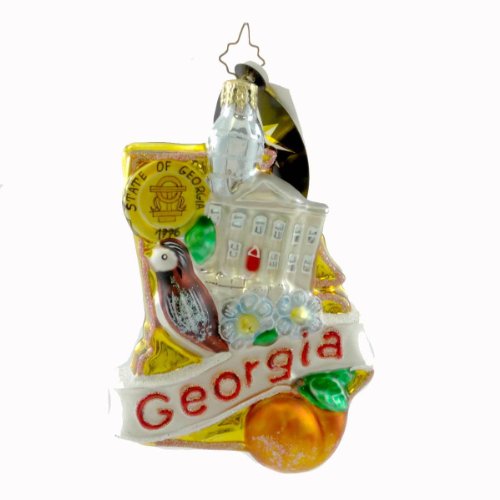 Christopher Radko Georgia Peach State Christmas Ornament 2013