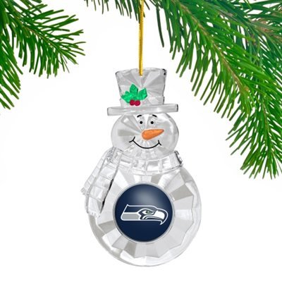 Seattle Seahawks NFL 3″ Traditional Snowman Christmas Tree Ornament