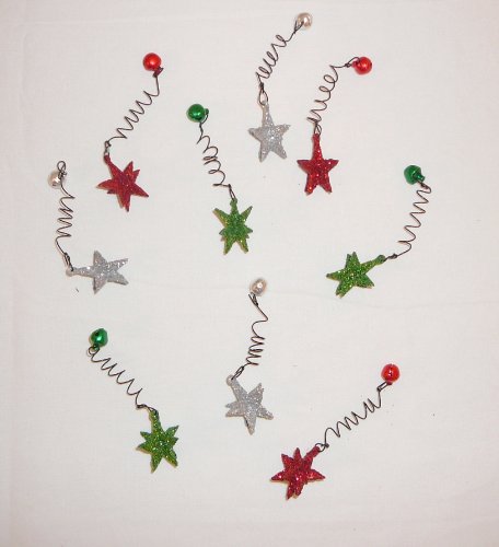 Christmas Stars & Bells Ornaments, Box of 9