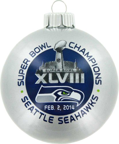 Seattle Seahawks Official NFL 3 inch Glass Ball Christmas Ornament