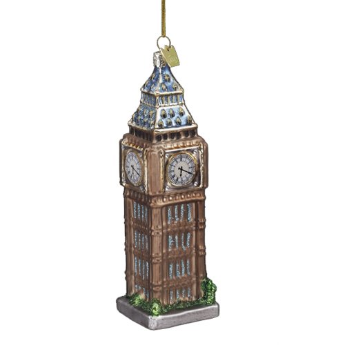 Kurt Adler 5-1/2-Inch Noble Gems Glass Big Ben Ornament