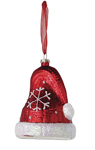 Sage & Co. XAO11078RW Glass Santa’s Hat Ornament