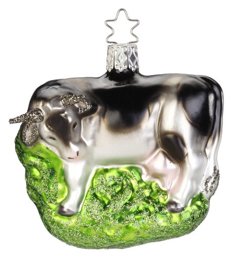 Inge-Glas Holstein Cow Christmas Ornament