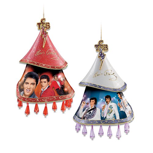 Elvis Presley Christmas Ornament Set: Heartbreaker And Timeless Legend by The Bradford Exchange