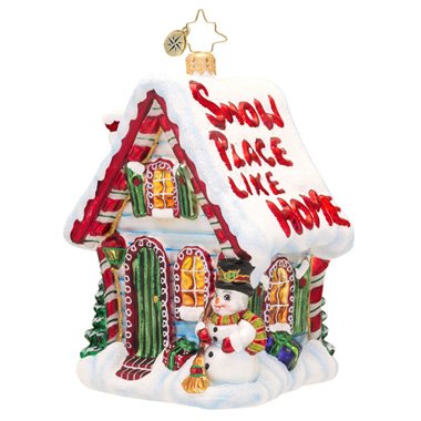 Christopher Radko Comfy Cottage Glass Christmas Ornament 2014