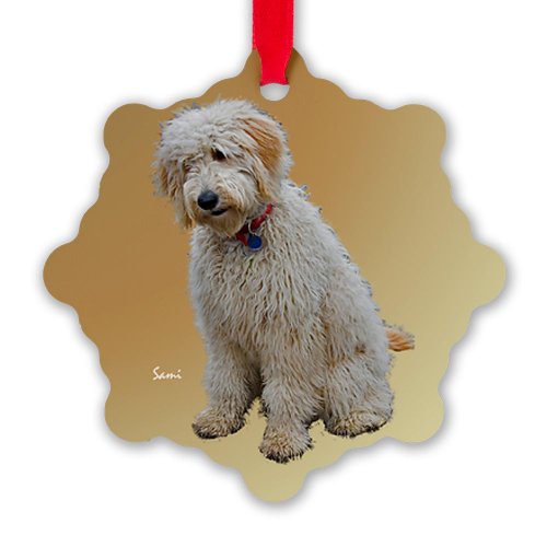 CafePress Goldendoodle: Wallace Snowflake Ornament – Standard White