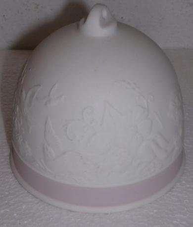 Lladro 1991 Pink Collectors Christmas Bell Ornament