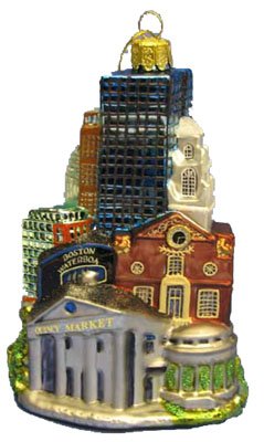 Kurt Adler 5-Inch Glass Boston Cityscape Ornament