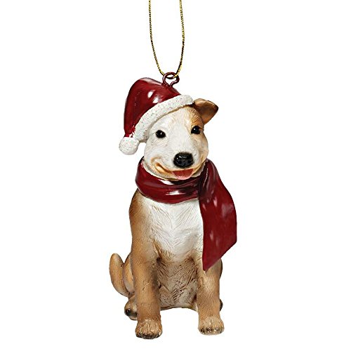 Design Toscano JH576312 Pitbull Holiday Dog Ornament Sculpture, Full Color