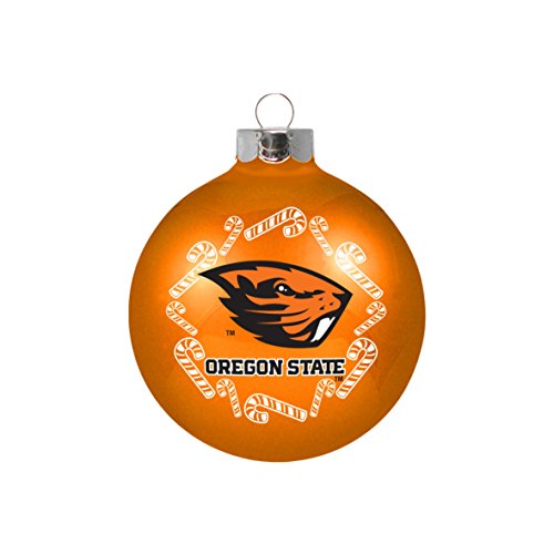Oregon State Beavers NCAA 2 5/8” Painted Round Candy Cane Christmas Tree Ornament