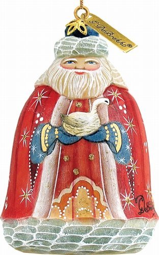 G.DeBrekht Santa with Goose Small Bell Ornament