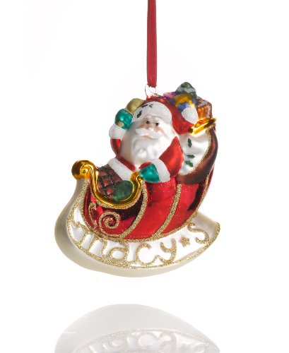 Holiday Lane Christmas Ornament, 4″ Macy’s Santa