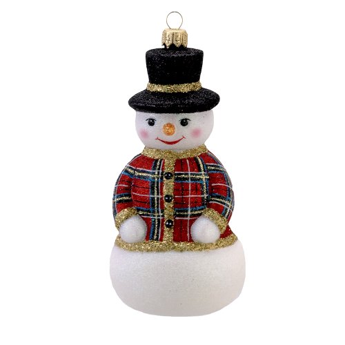 David Strand Kurt Adler Glass New Sweater Snowman Stewart Ornament, 6.1-Inch