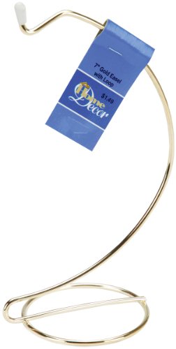 Gold Metal Easel W/Loop-ornament stand, 7 Inch