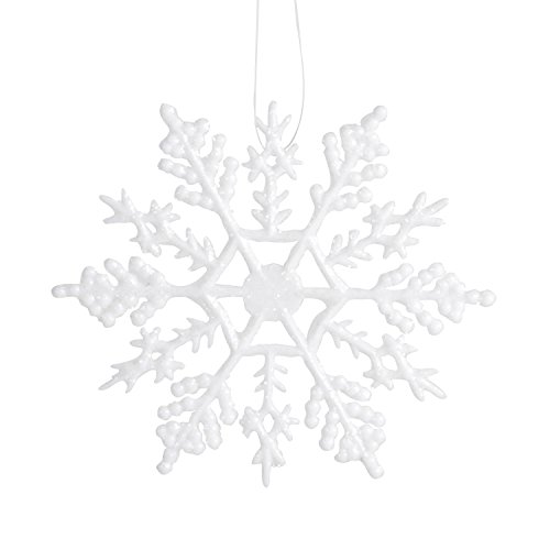 Darice 1619-61 10-Piece Snowflake Ornament , 4-Inch, White