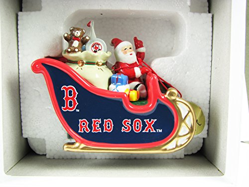 2008 Danbury Mint Yearly Red Sox Ornament Santa Sleigh