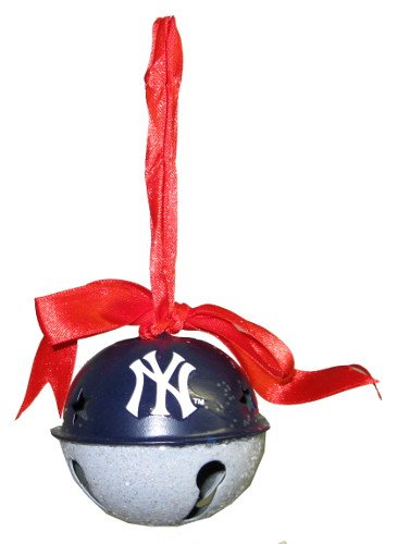 New York Yankees MLB Baseball Glitter Jingle Bell Christmas Ornament