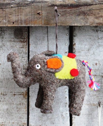 Creative Co-op Felt Elephant Ornament, Choice of Color (gray)