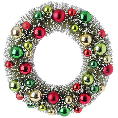 RAZ Imports – 8″ Bottle Brush Wreath Ornament