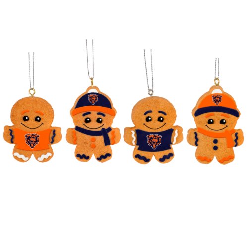 NFL Chicago Bears 2014 Resin Gingerbread Man Ornament (4-Pack)