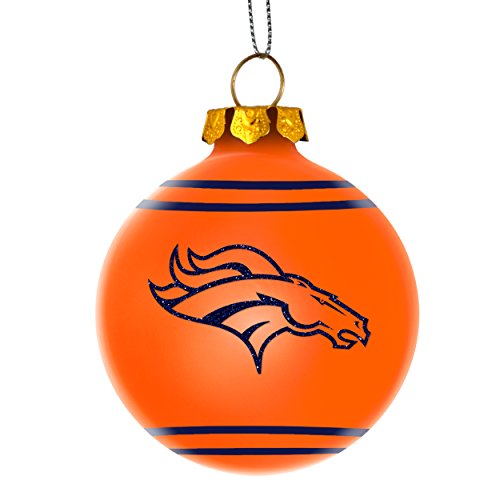 2014 NFL Football Team Glitter Logo Glass Ball Ornament – Pick Team (Denver Broncos)