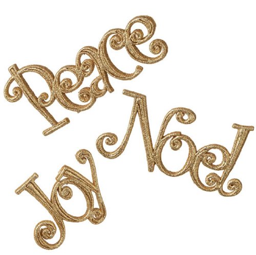 RAZ Imports – Peace, Joy, Noel Gold Ornaments
