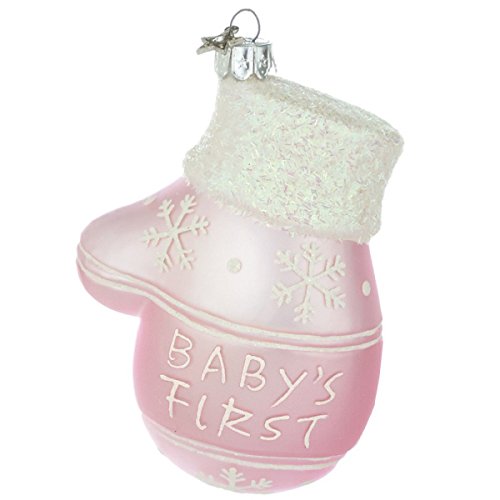 Baby’s First Christmas Pink Mitten Tree Ornament