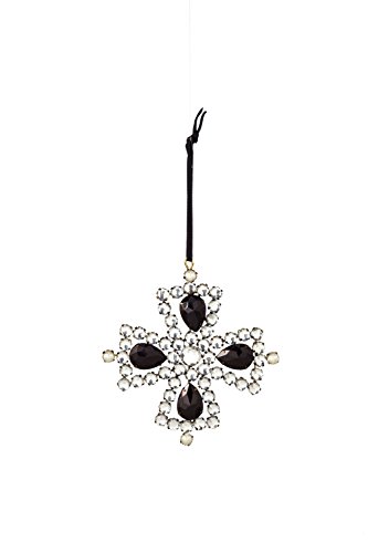 Sage & Co. XAO17049 4″ Gem and Pearl Cross Ornament