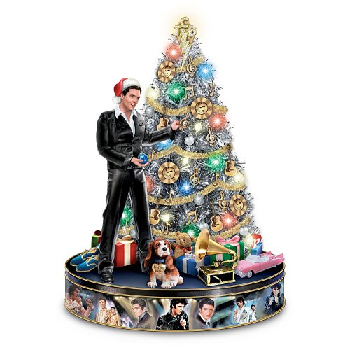 Elvis Rock ‘N’ Roll Pre-Lit And Musical Tabletop Christmas Tree by The Bradford Exchange