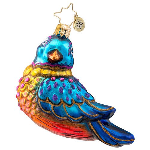 Christopher Radko Jewel of the Sky Bird Glass Christmas Ornament 2014