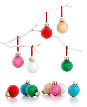 Martha Stewart Christmas Ornaments, Box of 12 Mini Multicolor Sugar